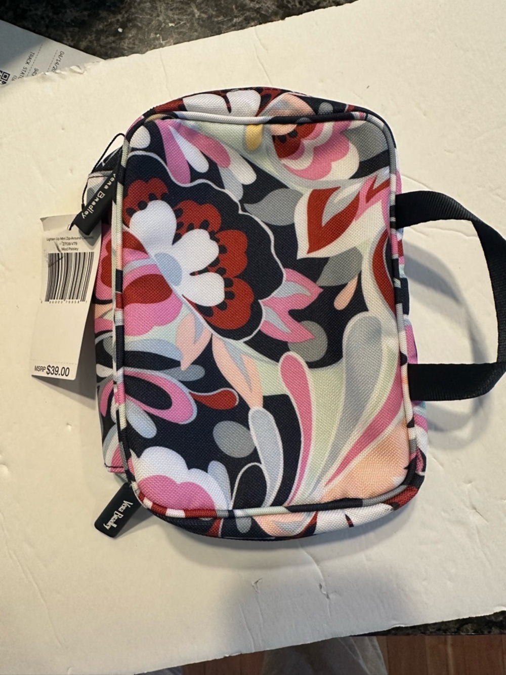 Vera Bradley Multicolor Floral Cosmetic Pouch - Black, Pink, Red